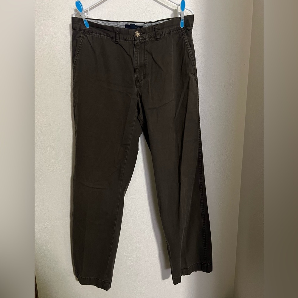 TOMMY HILFIGER‎ Classic Chino Pants Button Fly Dark Grey Men's Size 33 x 30 EUC